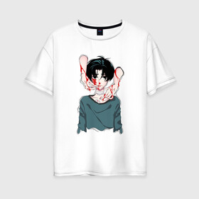 Женская футболка хлопок Oversize с принтом Yoon Bum в Петрозаводске, 100% хлопок | свободный крой, круглый ворот, спущенный рукав, длина до линии бедер
 | anime | killing stalking | manhwa | oh sangwoo | аниме | манга | манхва