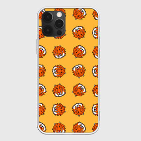Чехол для iPhone 12 Pro Max с принтом Тигры паттерн в Петрозаводске, Силикон |  | дикие животные | желтый | иллюстрация | крупные кошки | крупный рисунок | паттерн | песочный цвет | рисунок | рыжий | сафари | тигры