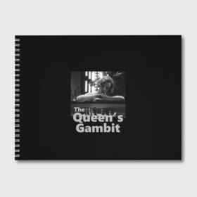 Альбом для рисования с принтом Sad Queen в Петрозаводске, 100% бумага
 | матовая бумага, плотность 200 мг. | Тематика изображения на принте: chess | serial | the queens gambit | аня тейлор джой | сериал | сериалы | ход королевы | шахматы | элизабет хармон