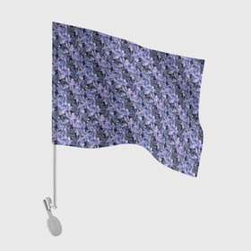 Флаг для автомобиля с принтом Сине-фиолетовый цветочный узор в Петрозаводске, 100% полиэстер | Размер: 30*21 см | однотонный | ретро | синие цветы | темный узор | цветочный узор | цветы