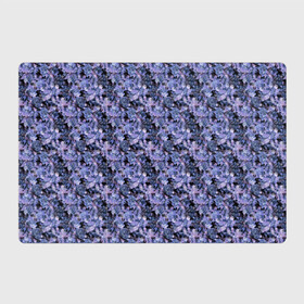 Магнитный плакат 3Х2 с принтом Сине-фиолетовый цветочный узор в Петрозаводске, Полимерный материал с магнитным слоем | 6 деталей размером 9*9 см | однотонный | ретро | синие цветы | темный узор | цветочный узор | цветы
