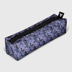 Пенал школьный 3D с принтом Сине-фиолетовый цветочный узор в Петрозаводске, 100% полиэстер | плотная ткань, застежка на молнии | однотонный | ретро | синие цветы | темный узор | цветочный узор | цветы
