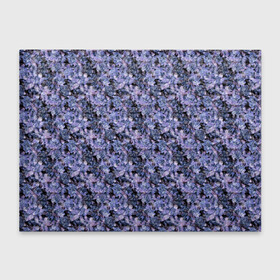 Обложка для студенческого билета с принтом Сине-фиолетовый цветочный узор в Петрозаводске, натуральная кожа | Размер: 11*8 см; Печать на всей внешней стороне | однотонный | ретро | синие цветы | темный узор | цветочный узор | цветы