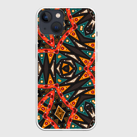Чехол для iPhone 13 с принтом Абстрактный арабский узор в Петрозаводске,  |  | абстрактный | арабский | восточный | геометрические фигуры | заплатки | коричневый | оранжевый | орнамент | пэчворк | современный