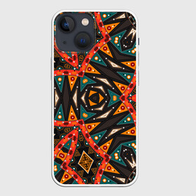 Чехол для iPhone 13 mini с принтом Абстрактный арабский узор в Петрозаводске,  |  | абстрактный | арабский | восточный | геометрические фигуры | заплатки | коричневый | оранжевый | орнамент | пэчворк | современный