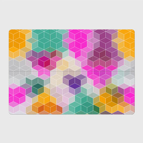 Магнитный плакат 3Х2 с принтом Абстрактный разноцветный узор  в Петрозаводске, Полимерный материал с магнитным слоем | 6 деталей размером 9*9 см | абстрактный | бирюзовый | бордовый | геометрические фигуры | модный | розовый | ромбы | современный