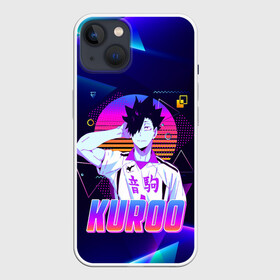 Чехол для iPhone 13 с принтом КУРОО ТЕЦУРО   TETSURO   NEON в Петрозаводске,  |  | anime | haikyu | kuroo tetsuro | manga | nekoma. | аниме | волейбол | герой | куроо тецуро | манга | некома | персонаж