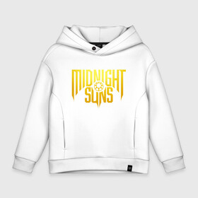 Детское худи Oversize хлопок с принтом Midnight Suns в Петрозаводске, френч-терри — 70% хлопок, 30% полиэстер. Мягкий теплый начес внутри —100% хлопок | боковые карманы, эластичные манжеты и нижняя кромка, капюшон на магнитной кнопке | gamers | games | marvel | midnight | иллюстрация