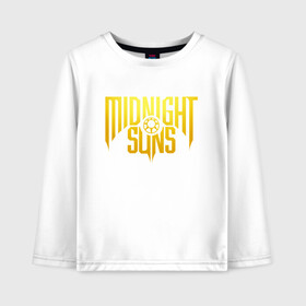 Детский лонгслив хлопок с принтом Midnight Suns в Петрозаводске, 100% хлопок | круглый вырез горловины, полуприлегающий силуэт, длина до линии бедер | gamers | games | marvel | midnight | иллюстрация