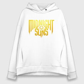 Женское худи Oversize хлопок с принтом Midnight Suns в Петрозаводске, френч-терри — 70% хлопок, 30% полиэстер. Мягкий теплый начес внутри —100% хлопок | боковые карманы, эластичные манжеты и нижняя кромка, капюшон на магнитной кнопке | gamers | games | marvel | midnight | иллюстрация