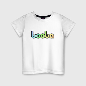 Детская футболка хлопок с принтом BOOBA LOGO | БУБА ЛОГО (Z) в Петрозаводске, 100% хлопок | круглый вырез горловины, полуприлегающий силуэт, длина до линии бедер | baby | booba | buba | gnom | logo | буба | гном | гномик | детям | для ребенка | лого | логотип | мультик | ребенку