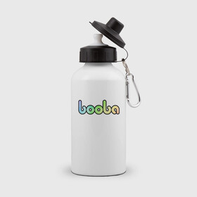 Бутылка спортивная с принтом BOOBA LOGO | БУБА ЛОГО (Z) в Петрозаводске, металл | емкость — 500 мл, в комплекте две пластиковые крышки и карабин для крепления | baby | booba | buba | gnom | logo | буба | гном | гномик | детям | для ребенка | лого | логотип | мультик | ребенку