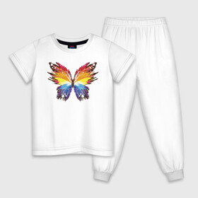 Детская пижама хлопок с принтом Акриловая бабочка в Петрозаводске, 100% хлопок |  брюки и футболка прямого кроя, без карманов, на брюках мягкая резинка на поясе и по низу штанин
 | акрил | бабочка | гуашь | краски | многоцветный | радуга