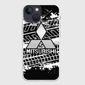 Чехол для iPhone 13 mini с принтом MITSUBISHI СЛЕДЫ ШИН в Петрозаводске,  |  | mitsubishi | авто | автомобиль | лого | логотип | митсубиси | митсубиши | текстура