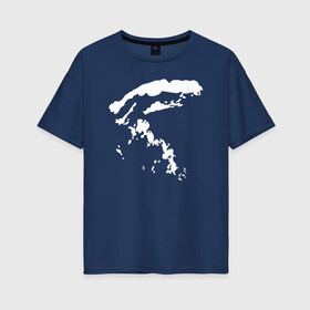 Женская футболка хлопок Oversize с принтом Острова в Петрозаводске, 100% хлопок | свободный крой, круглый ворот, спущенный рукав, длина до линии бедер
 | вектор | острова | рисунок | тучи | узор