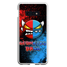 Чехол для Samsung S10E с принтом Geometry Dash (Red | Blue) в Петрозаводске, Силикон | Область печати: задняя сторона чехла, без боковых панелей | dash | geometry | geometry dash | геометри десш | квадрат | мобильная игра | шеометри даш