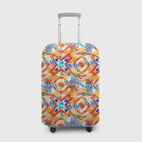 Чехол для чемодана 3D с принтом Летний абстрактный узор  в Петрозаводске, 86% полиэфир, 14% спандекс | двустороннее нанесение принта, прорези для ручек и колес | абстрактный | детский | желтый | красочный узор | креативный | летний | пляжный | солнечный