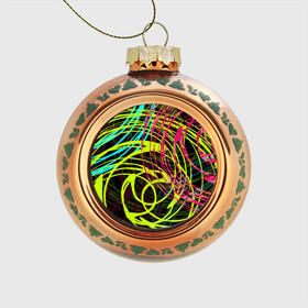 Стеклянный ёлочный шар с принтом Разноцветные спирали  в Петрозаводске, Стекло | Диаметр: 80 мм | абстрактный | желтый | круги | модный | молодежный | разводы | разноцветная абстракция | розовый | современный | спирали | черный