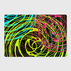 Магнитный плакат 3Х2 с принтом Разноцветные спирали  в Петрозаводске, Полимерный материал с магнитным слоем | 6 деталей размером 9*9 см | Тематика изображения на принте: абстрактный | желтый | круги | модный | молодежный | разводы | разноцветная абстракция | розовый | современный | спирали | черный