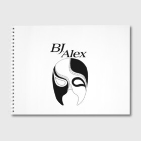 Альбом для рисования с принтом Маска BJ Alex в Петрозаводске, 100% бумага
 | матовая бумага, плотность 200 мг. | alex | bj | bj alex | алекс | ан джи вон | аниме | дживон | маска | сенен ай | стример