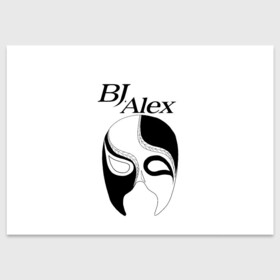 Поздравительная открытка с принтом Маска BJ Alex в Петрозаводске, 100% бумага | плотность бумаги 280 г/м2, матовая, на обратной стороне линовка и место для марки
 | Тематика изображения на принте: alex | bj | bj alex | алекс | ан джи вон | аниме | дживон | маска | сенен ай | стример