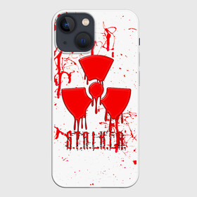 Чехол для iPhone 13 mini с принтом S.T.A.L.K.E.R. БРЫЗГИ КРОВИ в Петрозаводске,  |  | game | stalker | stalker 2 | брызги крови | зона | игра | кровь | радиация | сталкер | сталкер 2 | чернобыль
