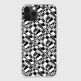 Чехол для iPhone 12 Pro с принтом Черно-белый абстрактный узор в Петрозаводске, силикон | область печати: задняя сторона чехла, без боковых панелей | абстрактный | геометрический | модный | молодежный | монохромный | простой | черный и белый