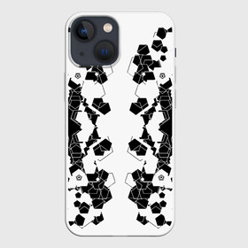 Чехол для iPhone 13 mini с принтом пятиугольники абстракция в Петрозаводске,  |  | абстракция | геометрия | пятиугольники | симметрия | чёрно белое