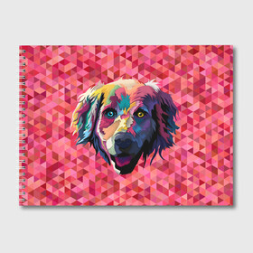 Альбом для рисования с принтом Радужный пёс в Петрозаводске, 100% бумага
 | матовая бумага, плотность 200 мг. | Тематика изображения на принте: animal | dog | звери | пёс | пёсель | радужный | собака | собакен