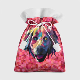 Подарочный 3D мешок с принтом Радужный пёс в Петрозаводске, 100% полиэстер | Размер: 29*39 см | Тематика изображения на принте: animal | dog | звери | пёс | пёсель | радужный | собака | собакен