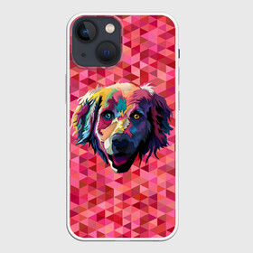 Чехол для iPhone 13 mini с принтом Радужный пёсель в Петрозаводске,  |  | animal | dog | звери | пёс | пёсель | радужный | собака | собакен