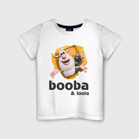 Детская футболка хлопок с принтом Буба и Лола в Петрозаводске, 100% хлопок | круглый вырез горловины, полуприлегающий силуэт, длина до линии бедер | booba | loola | буба | домовой | крыса | лола