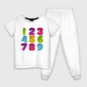 Детская пижама хлопок с принтом цифры в Петрозаводске, 100% хлопок |  брюки и футболка прямого кроя, без карманов, на брюках мягкая резинка на поясе и по низу штанин
 | биржа | дети | математика | таблица | ученик | учитель | цена | цифры | число | школа