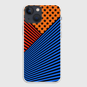 Чехол для iPhone 13 mini с принтом Комбинированный полосатый узор в Петрозаводске,  |  | абстрактный | геометрический | звезды | комбинированный | косые полосы | молодежный | полосатый узор | полосы | популярный | современный