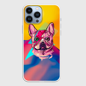 Чехол для iPhone 13 Pro Max с принтом Собака с молнией в Петрозаводске,  |  | dog | бульдог | гроза | молния | мопс | пес | собака | собаки | собачка | текстура