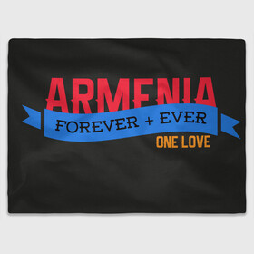 Плед 3D с принтом Armenia one love в Петрозаводске, 100% полиэстер | закругленные углы, все края обработаны. Ткань не мнется и не растягивается | armenia | logo | армения | армян | армяни | герб | лев и орел | лого | символ | флаг | флаг и герб армении