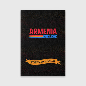 Обложка для паспорта матовая кожа с принтом Armenia forever + ever в Петрозаводске, натуральная матовая кожа | размер 19,3 х 13,7 см; прозрачные пластиковые крепления | Тематика изображения на принте: armenia | logo | армения | армян | армяни | герб | лев и орел | лого | символ | флаг | флаг и герб армении