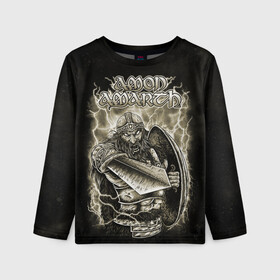 Детский лонгслив 3D с принтом Amon Amarth в Петрозаводске, 100% полиэстер | длинные рукава, круглый вырез горловины, полуприлегающий силуэт
 | amon amarth | metal | викинг метал | группы | дэт метал | метал | музыка | рок