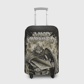 Чехол для чемодана 3D с принтом Amon Amarth в Петрозаводске, 86% полиэфир, 14% спандекс | двустороннее нанесение принта, прорези для ручек и колес | amon amarth | metal | викинг метал | группы | дэт метал | метал | музыка | рок