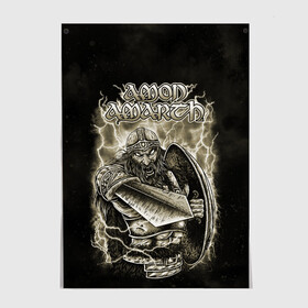 Постер с принтом Amon Amarth в Петрозаводске, 100% бумага
 | бумага, плотность 150 мг. Матовая, но за счет высокого коэффициента гладкости имеет небольшой блеск и дает на свету блики, но в отличии от глянцевой бумаги не покрыта лаком | amon amarth | metal | викинг метал | группы | дэт метал | метал | музыка | рок