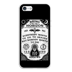 Чехол для iPhone 5/5S матовый с принтом Bring Me the Horizon Уиджи в Петрозаводске, Силикон | Область печати: задняя сторона чехла, без боковых панелей | bmth | bring me the horizon | horizon | группы | доска уиджи | музыка | рок