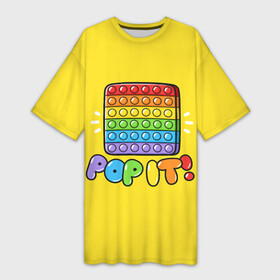Платье-футболка 3D с принтом POP IT ИГРУШКА в Петрозаводске,  |  | pop it | popit | антистресс | игрушка | поп ит | попит | пузырчатая плёнка | пупырка | симпл димпл | симплдимпл