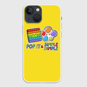 Чехол для iPhone 13 mini с принтом POP IT and SIMPLE DIMPL в Петрозаводске,  |  | pop it | popit | simple dimpl | антистресс | игрушка | поп ит | попит | пузырчатая плёнка | пупырка | симпл димпл | симплдимпл