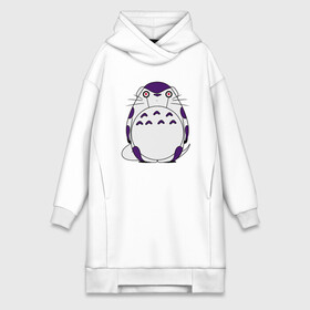 Платье-худи хлопок с принтом Totoro Frieza в Петрозаводске,  |  | dragon ball | frieza | ghibli | japan | nature | neigbor | totoro | анимация | аниме | гибли | друг | животные | лес | манга | милый | миядзаки | мой сосед тоторо | мульт | мультфильм | природа | сосед | торияма | тоторо | фриза