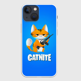 Чехол для iPhone 13 mini с принтом Catnite в Петрозаводске,  |  | cs go | fortnite | кот | котик | смешной кот | смешной фортнайт | фортнайт | шутер