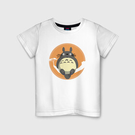 Детская футболка хлопок с принтом Spirit Totoro в Петрозаводске, 100% хлопок | круглый вырез горловины, полуприлегающий силуэт, длина до линии бедер | ghibli | japan | nature | neigbor | neighbour | totoro | анимация | аниме | гибли | друг | животные | лес | милый | мир | миядзаки | мой сосед тоторо | мульт | мультфильм | природа | сосед | тоторо | хаяо | хранитель | япония