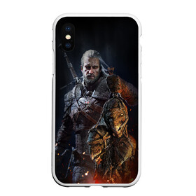 Чехол для iPhone XS Max матовый с принтом Witcher III в Петрозаводске, Силикон | Область печати: задняя сторона чехла, без боковых панелей | geralt | the witcher | wild hunt | witcher 3 | ведьмак | ведьмак 3 | геральт | дикая охота