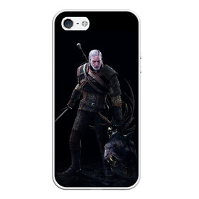 Чехол для iPhone 5/5S матовый с принтом The Witcher в Петрозаводске, Силикон | Область печати: задняя сторона чехла, без боковых панелей | geralt | the witcher | wild hunt | witcher 3 | ведьмак | ведьмак 3 | геральт | дикая охота