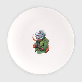 Тарелка с принтом Опасная игуана в Петрозаводске, фарфор | диаметр - 210 мм
диаметр для нанесения принта - 120 мм | автомат | арт | военный | животное | зверь | игуана | оружие | рисунок | человекоподобный