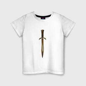 Детская футболка хлопок с принтом Кинжал в Петрозаводске, 100% хлопок | круглый вырез горловины, полуприлегающий силуэт, длина до линии бедер | кинжал | кинжалы | клинки | клинок | меч | мечи | нож | ножи | оружие